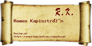 Remes Kapisztrán névjegykártya